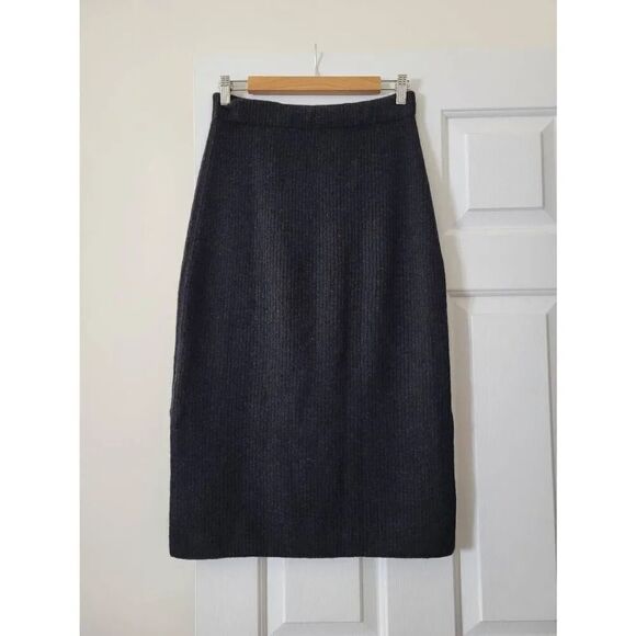 Vince Dark Grey Wool Knit Skirt S - Picture 2 of 3